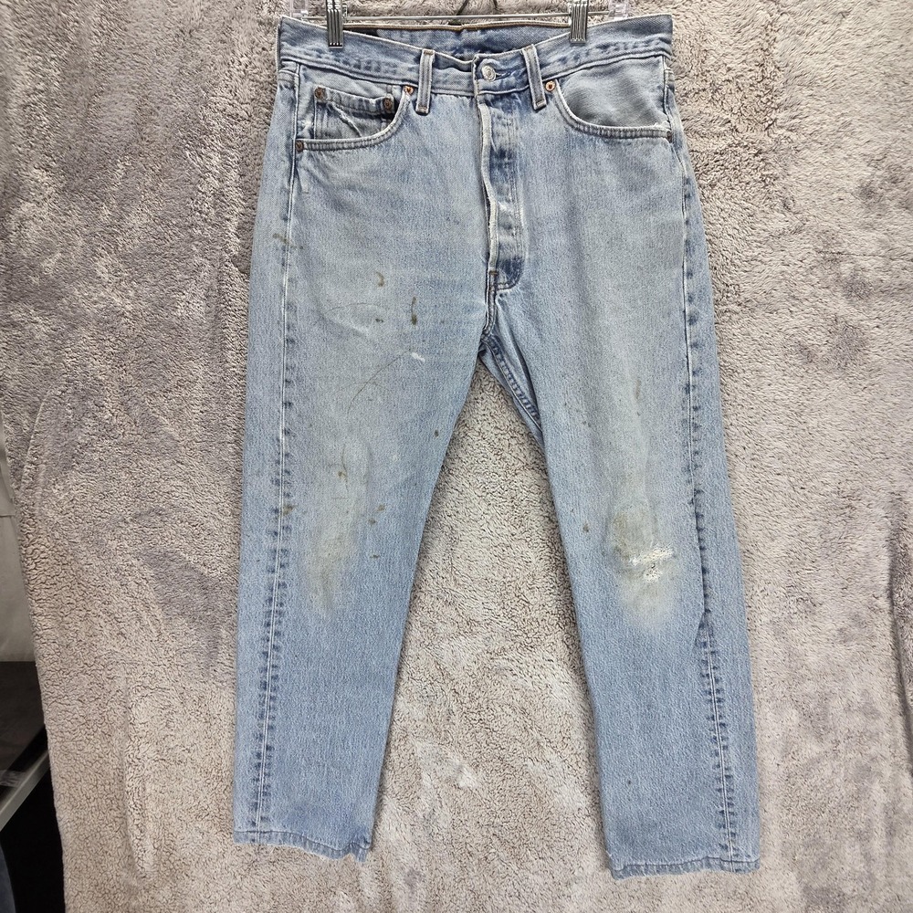 Vintage Levis 501 Jeans Mens Blue Made In USA Button Fly Straight Fits 31x28